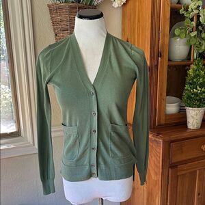 J. Crew Olive Green Preppy Women's Cardigan